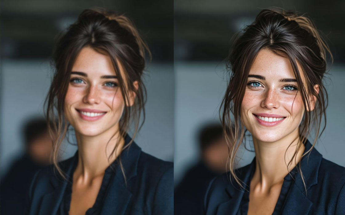 Exemple Qwen Image Edit retouche photo : rendre net un portrait flou