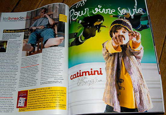 Annonce presse Catimini – Collection hiver Publicité Catimini collection hiver dans un magazine, enfant mis en scène en héros.