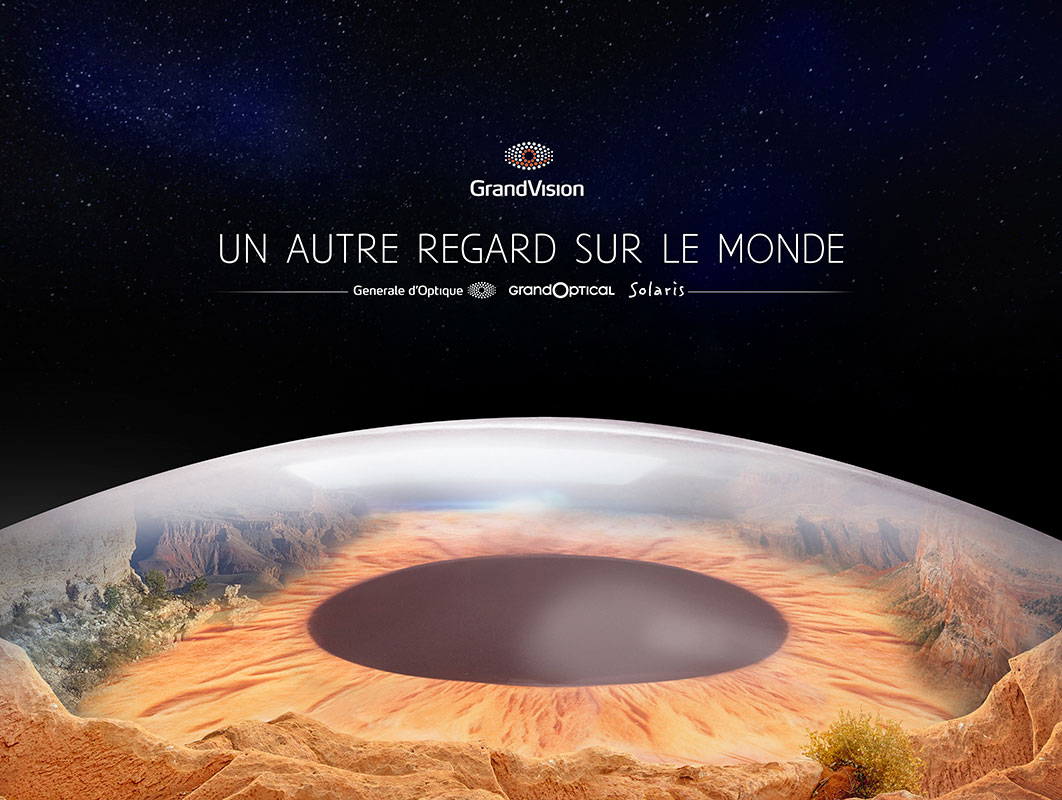 Création digitale GrandVision, iris inspiré des canyons sous un ciel étoilé