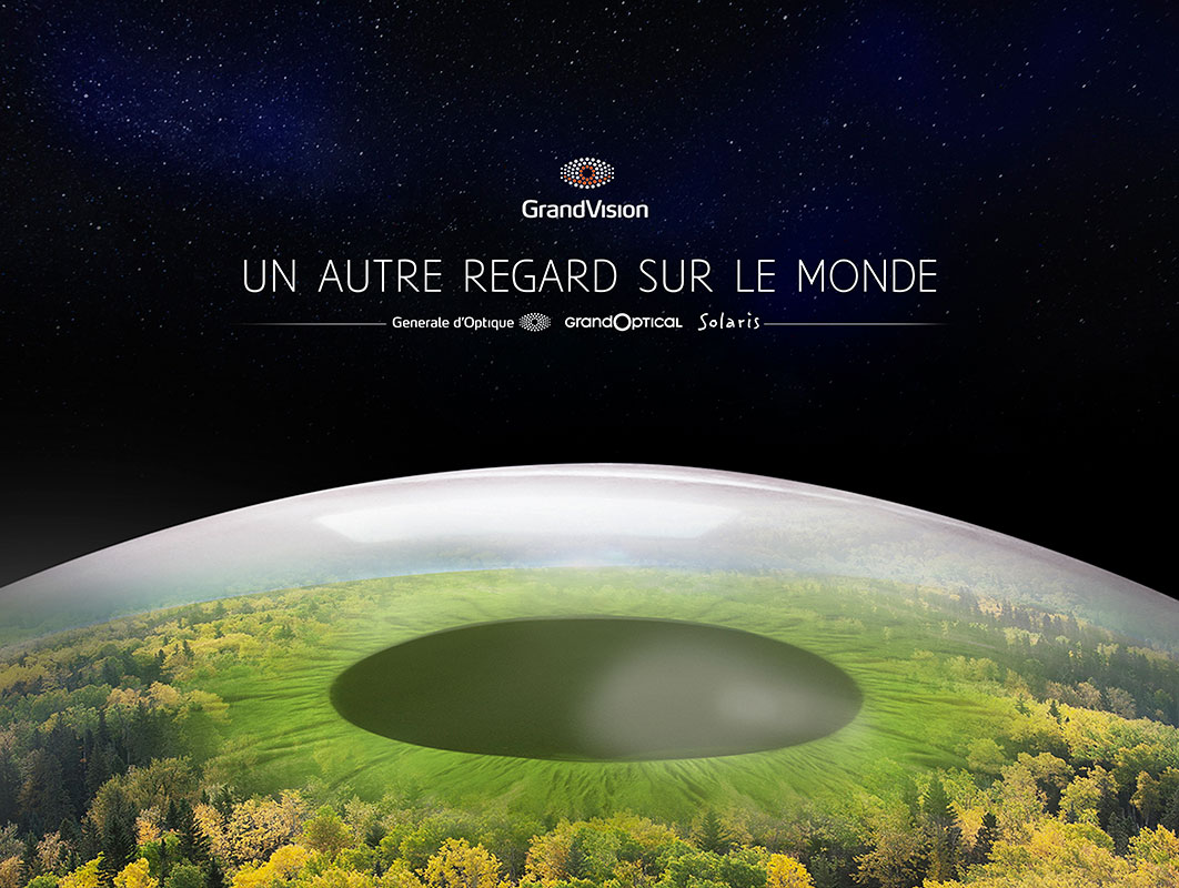 Photomontage GrandVision, iris vert inspiré de la forêt