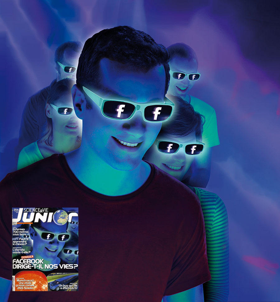Facebook – Illustration pour le magazine Science & Vie Junior Couverture du magazine Science & Vie Junior réalisé par le Studio Laudator