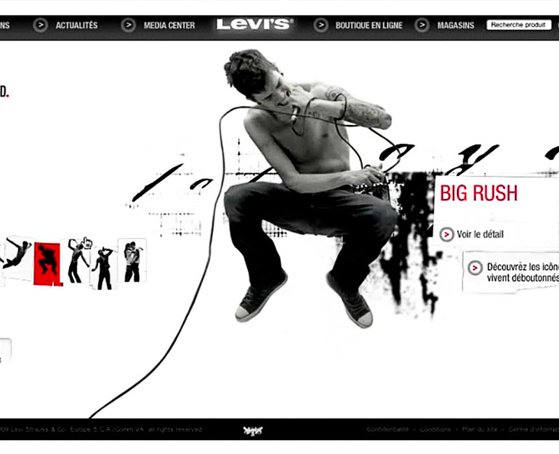 Visuel Levi’s 501, photomontage créatif pour la campagne Live Unbuttoned.