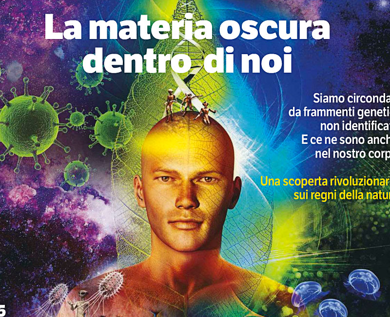 Couverture du magazine Focus Italie représentant un homme et un ADN