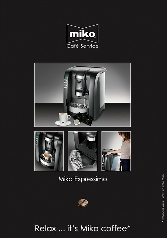 Plaquette produit machine à cafe Miko Plaquette publicitaire de la machine à café Miko Expressimo