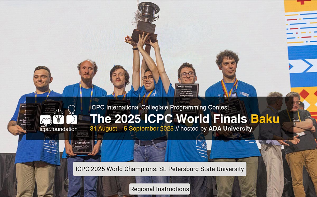 Équipe victorieuse ICPC World Finals 2025 à Bakou