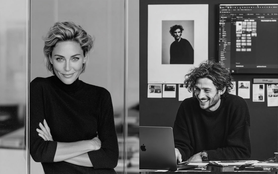 Portraits en plan rapproché (Close-up) en noir et blanc capturant des expressions souriantes et naturelles.