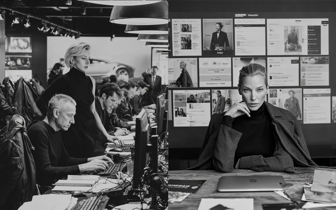 Contraste entre une prise de vue latérale montrant une hiérarchie et un portrait frontal 