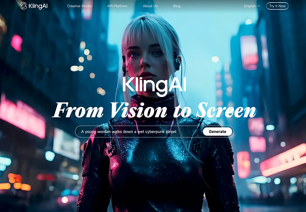 Interface de Kling O1 montrant la génération de vidéo IA à partir d’un prompt texte