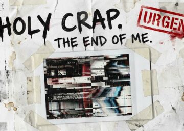 Illustration style collage avec texte "Holy Crap" symbolisant le choc des créatifs face à l'IA générative.